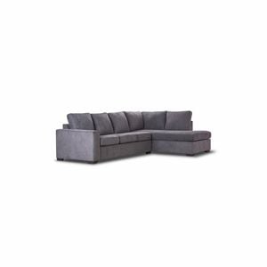 Christo Corner L shaped 3 Seater Easy Pull Out Sofa Bed with RHF Chaise Lounge Couch Upholstered Cover - Dark Grey
