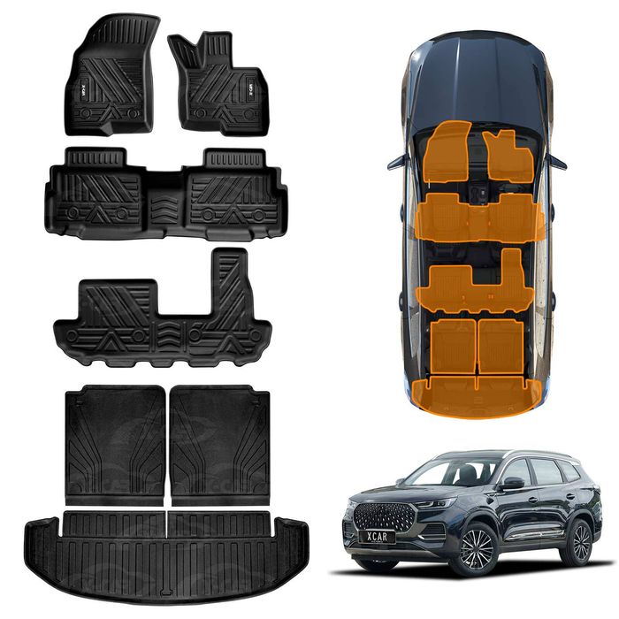 3d Floor Mats Boot Liner For Chery Tiggo 8 Pro Max 2024-onwards All Weather Heavy Duty Cargo Car Trunk Luggage Tray