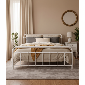 Artiss Metal Bed Frame Queen Size Bed Base Beds Platform White