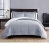 Bloomington 3 Piece Micro Mink Comforter Set Grey Queen