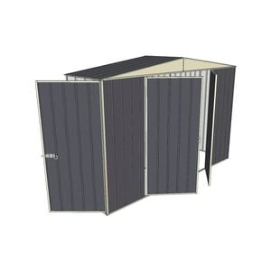 Build-a-Shed 3.0 x 0.8 x 2.3m Gable Single Hinged Side Door Shed - Grey