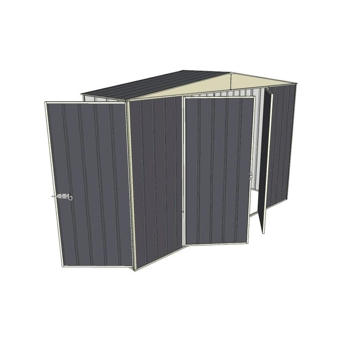 Build-a-Shed 3.0 x 0.8 x 2.3m Gable Single Hinged Side Door Shed - Grey