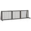 Costway 3 Panel Wood Slide Pet Gate Folding Dog Fence Enclosure Puppy Playpen-Grey