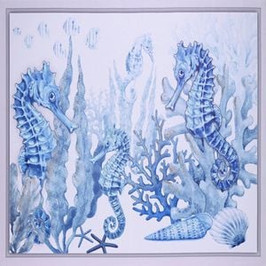 P&P Seahorse Hand Painting Picture - Elegant Modern Wall Art for Living Room, Bedroom & Office Decor 80x60cm