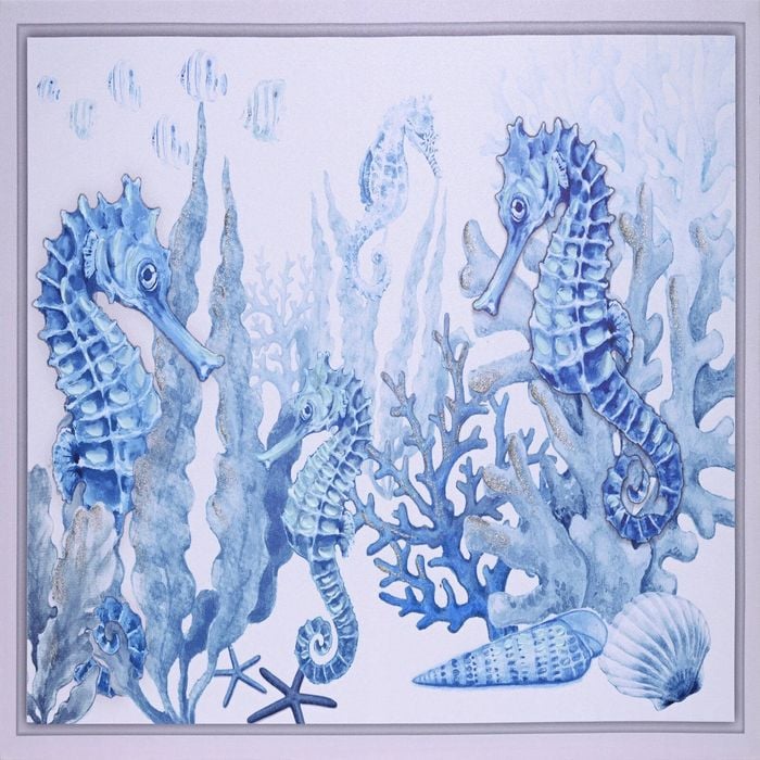 P&P Seahorse Hand Painting Picture - Elegant Modern Wall Art for Living Room, Bedroom & Office Decor 80x60cm