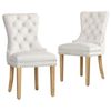 ALFORDSON Set of 2 Dining Chair Kitchen Lounge Retro Button Tufted Wooden Velvet Beige