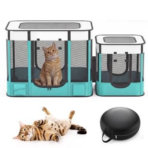Advwin 2in1 Portable Pet Playpen Foldable Cat Playpen Puppy Kitten Exercise Pen