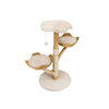P&P Natural Wood & White Multi-Level Modern Minimalist Cat Tree Tower