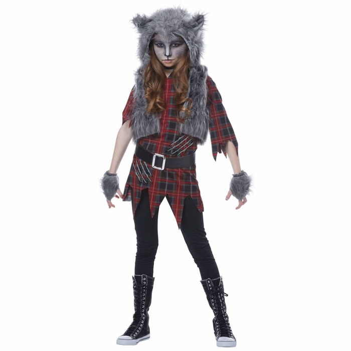 Werewolf Girl Wolf Horror Creature Monster Halloween Dress Up Girls Costume M
