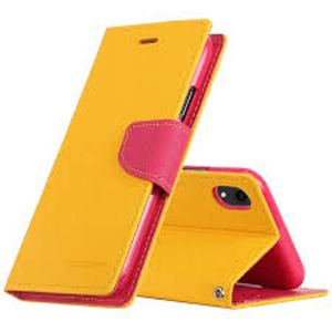 Fancy Diary Case for iPhone 13 Pro - Yellow/ Hot Pink