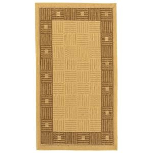 Hufflett 80 x 150cm  Polypropylene Border Bone Ceduna Flat Weave Rug