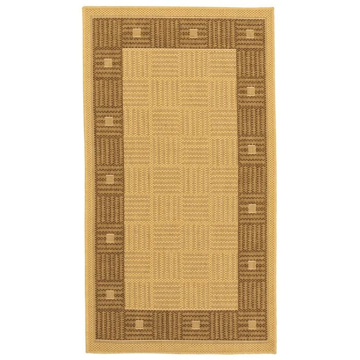 Hufflett 80 x 150cm  Polypropylene Border Bone Ceduna Flat Weave Rug