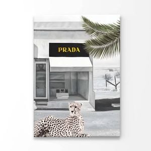 Leopard With Fashion Store Print 100% Australian Made 60x90cm (Stretched Canvas)