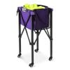 Advwin Foldable Tennis Ball Cart, Portable Aluminium Training Hopper with Carry Bag, Purple