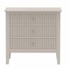 Zara Fluted Wide 3 Drawer Bedside Table - Stone