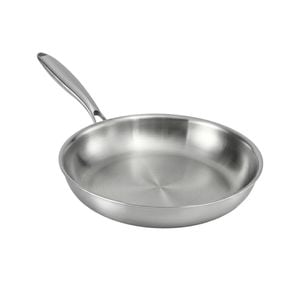 5-star Chef 30cm Stainless Steel Frying Pan Uncoated Frypan With Tri-ply Body Silver