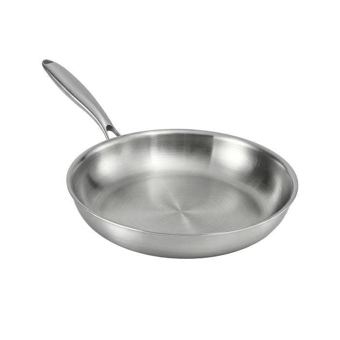 5-star Chef 30cm Stainless Steel Frying Pan Uncoated Frypan With Tri-ply Body Silver