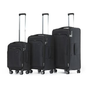 3pc Tosca Grange Lockable Trolley Travel Suitcase/luggage Set Black