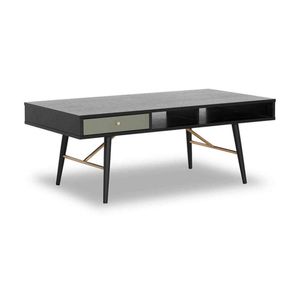 Modern Furniture OMARI 117cm Black & Green Oak Coffee Table