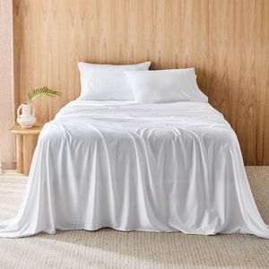 MyHouse Riley Bamboo Cotton Sheet Set - White - Deep King
