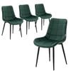 Familand Dining Chairs Set of 4 Padded Seat Kitchen Living Room Chair Velvet in Green