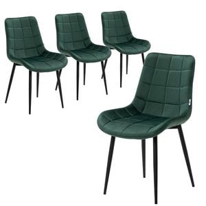 Familand Dining Chairs Set of 4 Padded Seat Kitchen Living Room Chair Velvet in Green