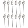 Argon Tableware Economy Silver Dessert Spoons - 12x Durable Rust Resistant Stainless Steel Finish Dishwasher Safe Flatware Set