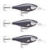 3x Rapala 7.5cm Shad Rap Elite (Floating) Fishing Lures - Gilded Matte Black UV