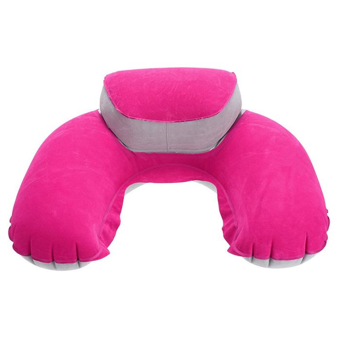 Catzon Inflatable Neck Pillow Portable Wrinkle-resistant-Rose Red
