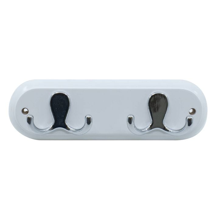 Adoored 2 Double Chrome Hook White Board Deco Hook Rack