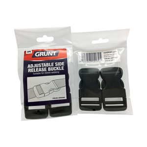 GRUNT 25mm Adjust Release Webbing Single Buckle - 2 Pack