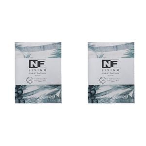2x 2pc NF Home & Entertaining Essentials TreeDidy Tea Towel 25x18cm Solid Grey