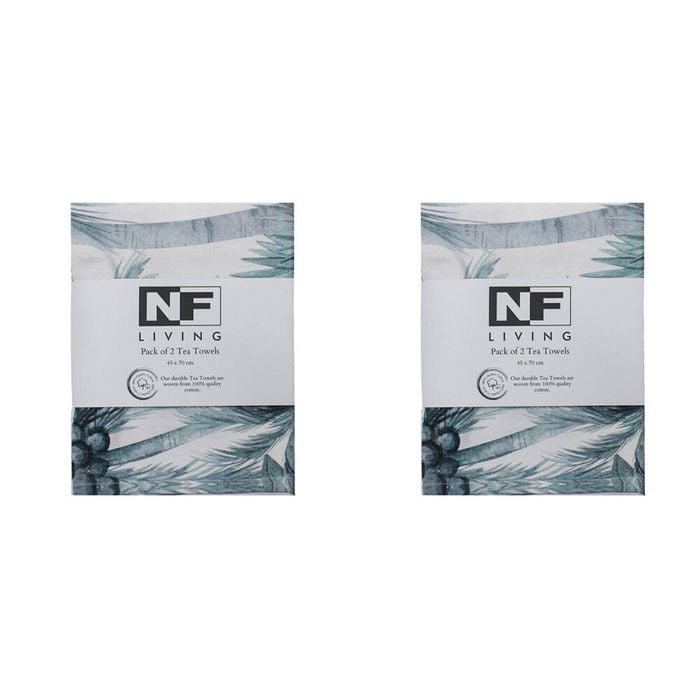 2x 2pc NF Home & Entertaining Essentials TreeDidy Tea Towel 25x18cm Solid Grey