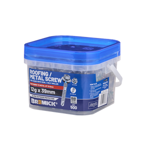 Bremick Hex Roofing Screw 12g x 39mm B8 BOX 500