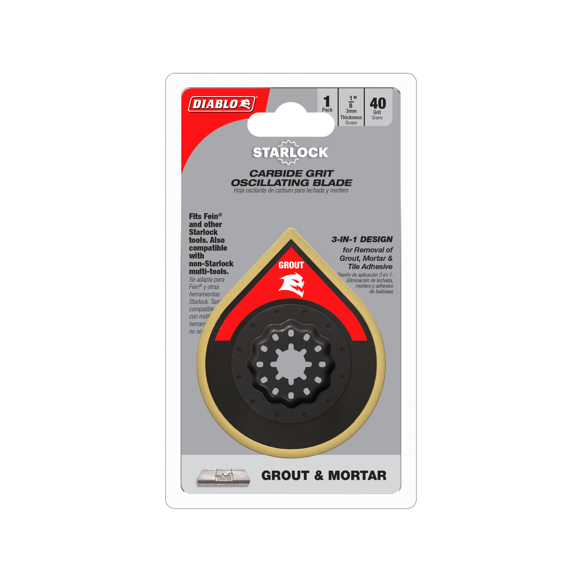 Diablo 70mm Starlock Carbide Grit Multi Tool Blade for Grout and Mortar Bunnings Australia