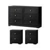 Oikiture 6 Chest of Drawers and 2 Bedside Tables Furniture Set