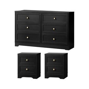 Oikiture 6 Chest of Drawers and 2 Bedside Tables Furniture Set