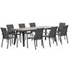 FurnitureOkay Marina-Capri 9-Piece Sintered Stone Outdoor Dining Setting - Charcoal