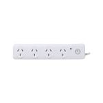 Click White 4 Outlet Surge Protection Powerboard