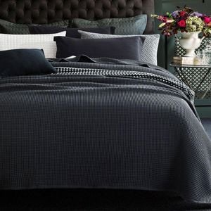 CottonMore 100% BAMBOO 350gsm Large Chunky Waffle Blanket Throw Rug Charcoal - Double
