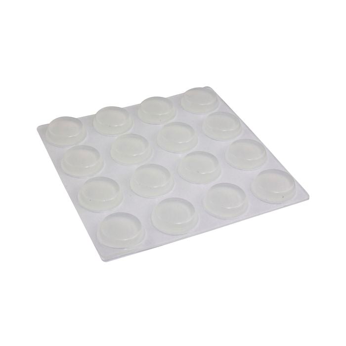 EHI 13mm Clear Round Vinyl Bumper - 16 Pieces