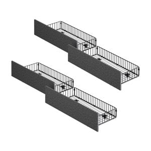 Oikiture 4x Trundle Drawers for Bed Frame with Wheels Metal Grey