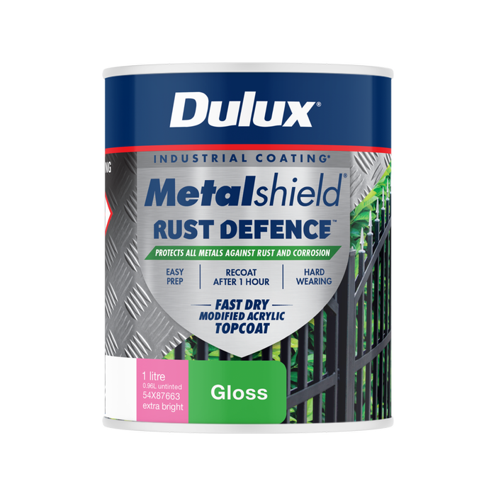 Dulux 1L Extra Bright Base Gloss Metalshield Rust Defence