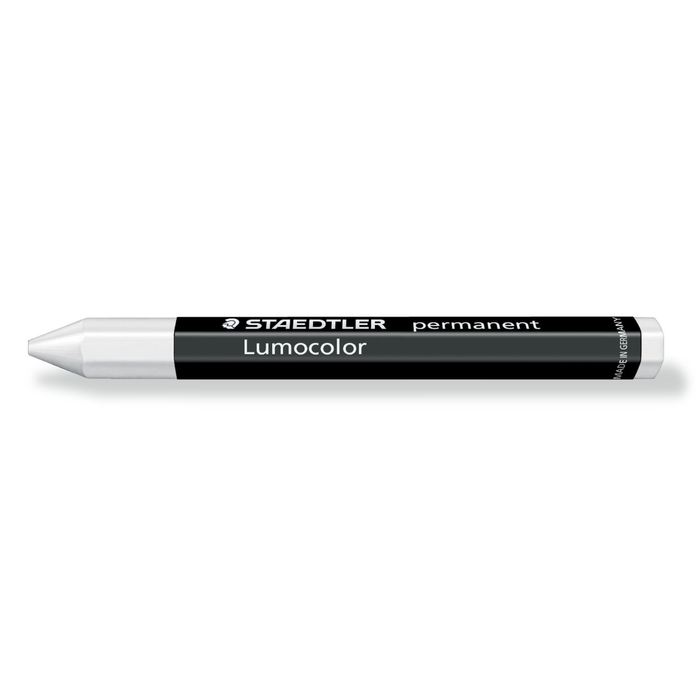 Staedtler White Lumocolor Permanent Omnigraph Crayon - Box of 12