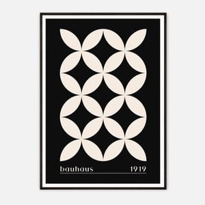 Galrie Bauhaus 1919 Geometric Abstract Art Print for Modern Decor, Black Frame, 50 x 70cm (20 x 28inch)