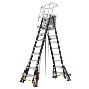 Little Giant 150kg 8-14 Step Adjustable Safety Cage Platform Ladder