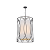Telbix Dover Contemporary Pendant Hanging Lamp Light Metal Fabric Black Textured