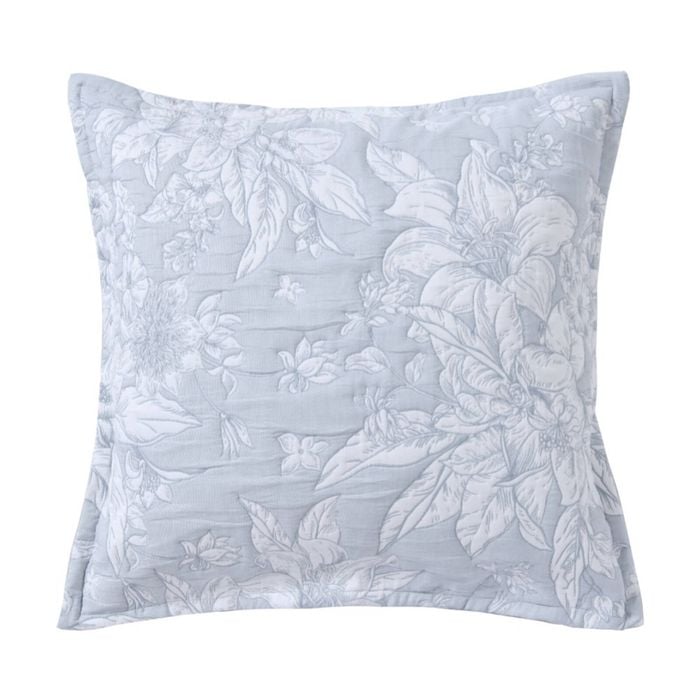 Bianca Whispering Lily Powder Blue Provincial European Pillowcase 65x65cm