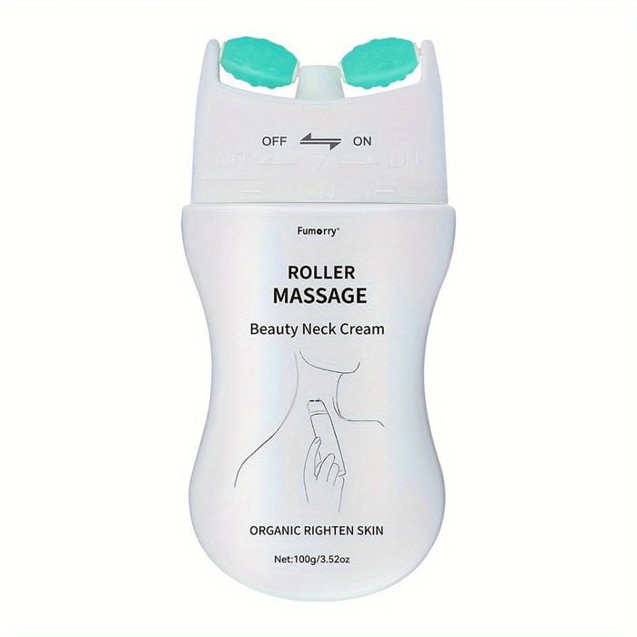 NNETM Firming Neck Massage Cream with Roller for Women - White