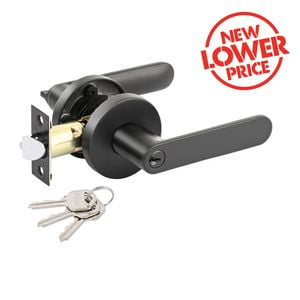 Ikonic Black Matte Sira Entrance Lever Set